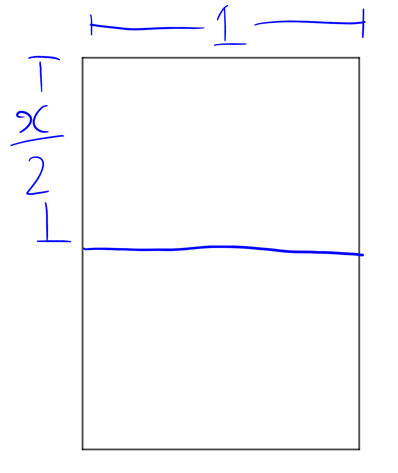 Рисунок 2 - соотношение сторон 1 к x/2